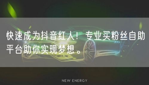 快速成为抖音红人!专业买粉丝自助平台助你实现梦想。