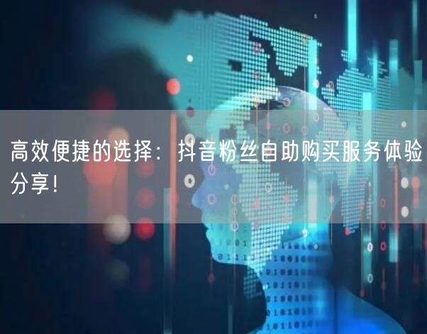 高效便捷的选择:抖音粉丝自助购买服务体验分享!