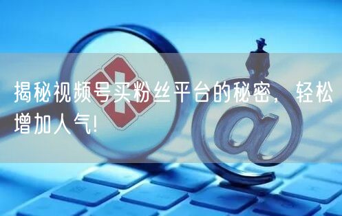 揭秘视频号买粉丝平台的秘密，轻松增加人气!