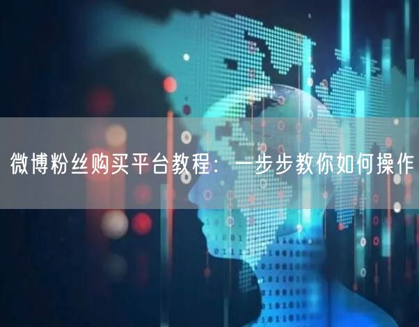 微博粉丝购买平台教程:一步步教你如何操作