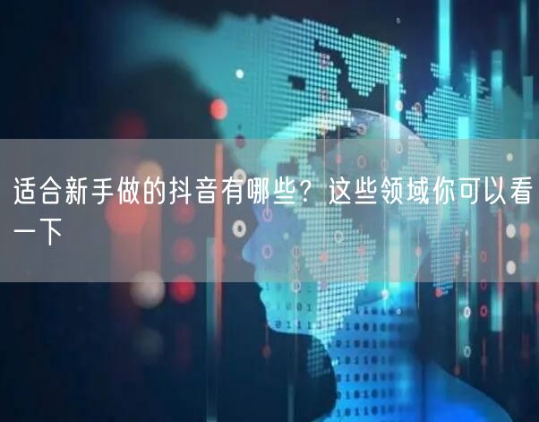 适合新手做的抖音有哪些?这些领域你可以看一下