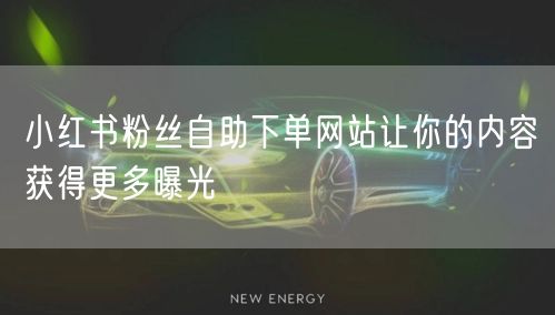 小红书粉丝自助下单网站让你的内容获得更多曝光