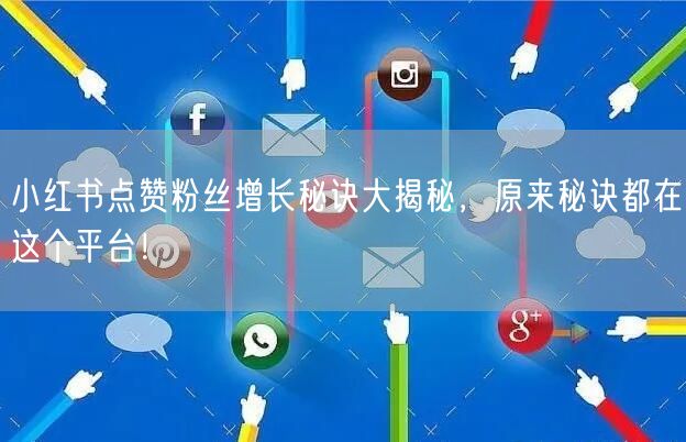 小红书点赞粉丝增长秘诀大揭秘,原来秘诀都在这个平台!