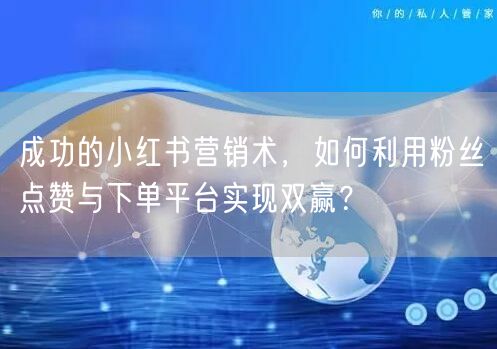 成功的小红书营销术,如何利用粉丝点赞与下单平台实现双赢?