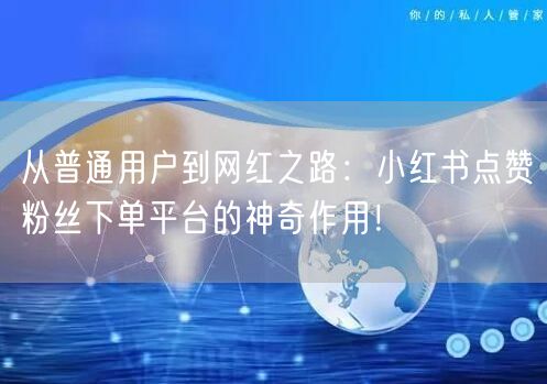从普通用户到网红之路:小红书点赞粉丝下单平台的神奇作用!