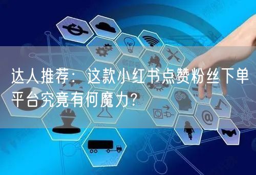达人推荐:这款小红书点赞粉丝下单平台究竟有何魔力?