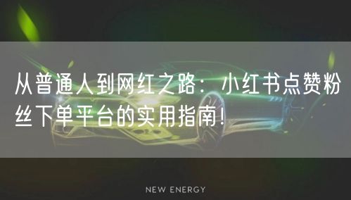 从普通人到网红之路:小红书点赞粉丝下单平台的实用指南!