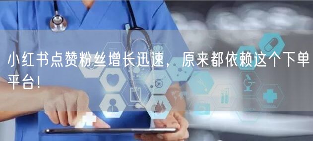 小红书点赞粉丝增长迅速,原来都依赖这个下单平台!