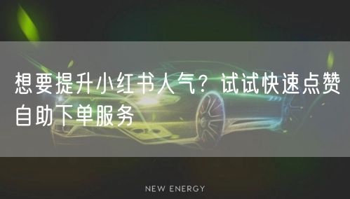 想要提升小红书人气？试试快速点赞自助下单服务