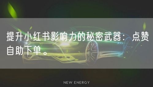 提升小红书影响力的秘密武器:点赞自助下单。