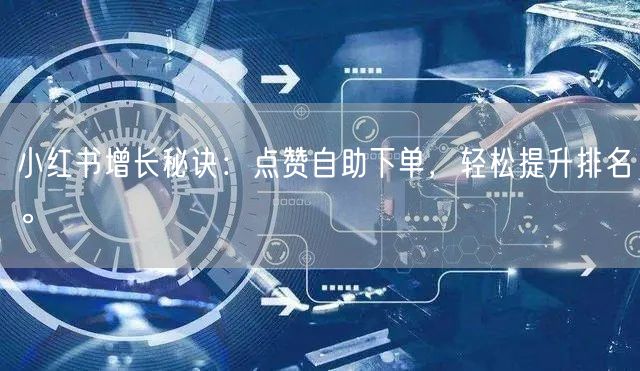 小红书增长秘诀:点赞自助下单,轻松提升排名。