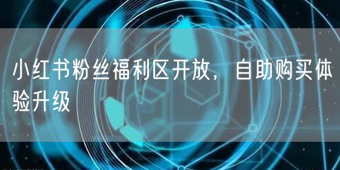小红书粉丝福利区开放,自助购买体验升级