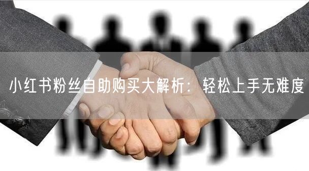 小红书粉丝自助购买大解析:轻松上手无难度