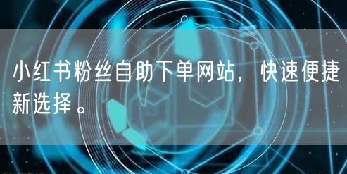 小红书粉丝自助下单网站,快速便捷新选择。