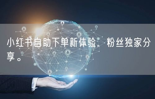 小红书自助下单新体验,粉丝独家分享。
