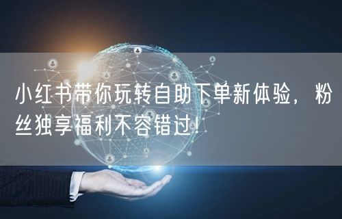 小红书带你玩转自助下单新体验,粉丝独享福利不容错过!