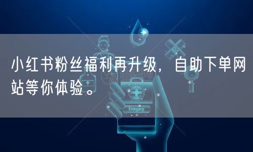 小红书粉丝福利再升级,自助下单网站等你体验。