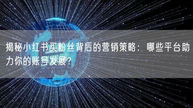 揭秘小红书买粉丝背后的营销策略:哪些平台助力你的账号发展?