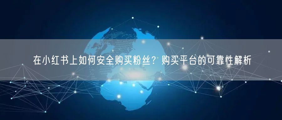 在小红书上如何安全购买粉丝?购买平台的可靠性解析