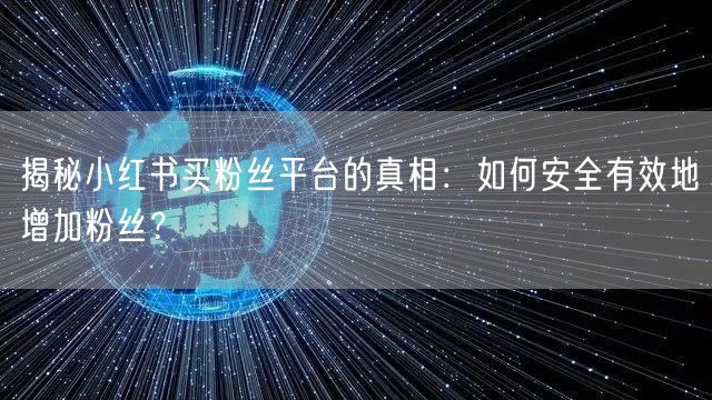 揭秘小红书买粉丝平台的真相：如何安全有效地增加粉丝？