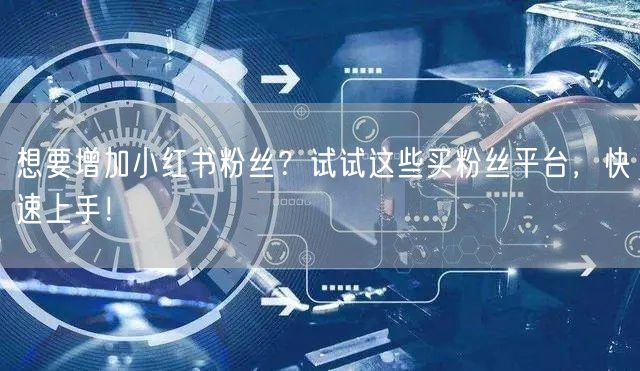 想要增加小红书粉丝？试试这些买粉丝平台，快速上手！