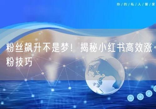 粉丝飙升不是梦!揭秘小红书高效涨粉技巧