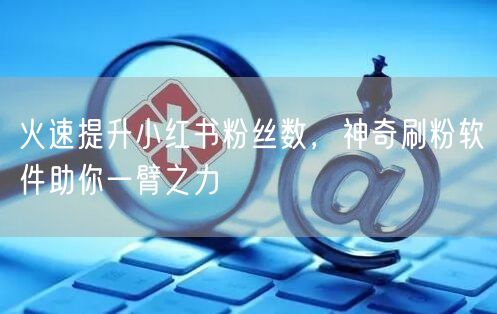 火速提升小红书粉丝数,神奇刷粉软件助你一臂之力
