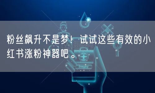 粉丝飙升不是梦!试试这些有效的小红书涨粉神器吧。