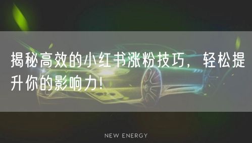 揭秘高效的小红书涨粉技巧,轻松提升你的影响力!