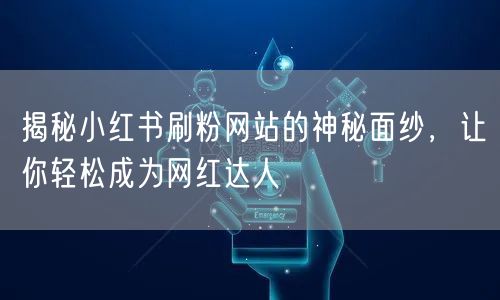 揭秘小红书刷粉网站的神秘面纱,让你轻松成为网红达人