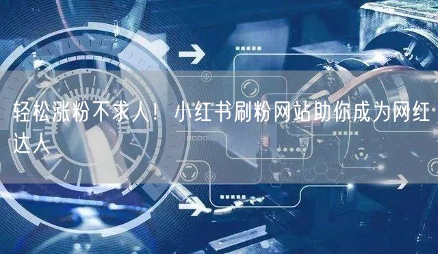 轻松涨粉不求人!小红书刷粉网站助你成为网红达人