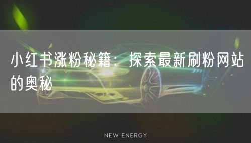 小红书涨粉秘籍：探索最新刷粉网站的奥秘