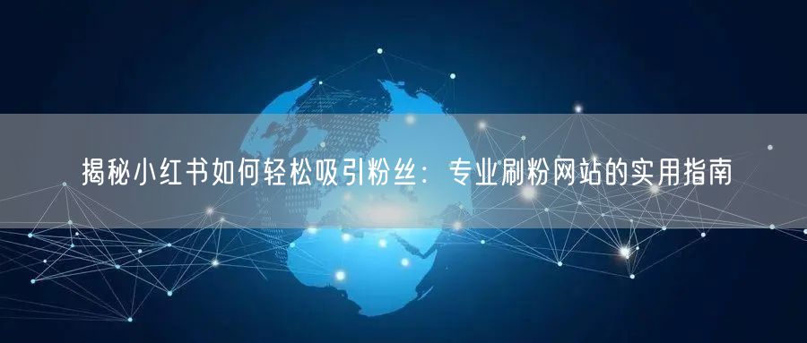 揭秘小红书如何轻松吸引粉丝：专业刷粉网站的实用指南