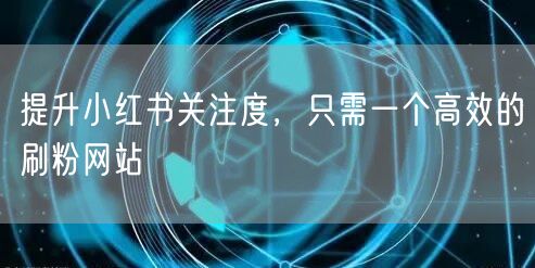 提升小红书关注度，只需一个高效的刷粉网站