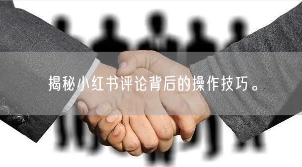 揭秘小红书评论背后的操作技巧。