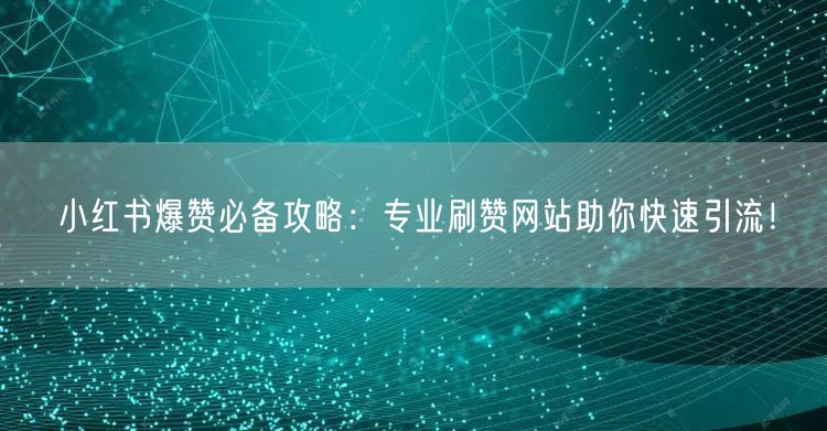 小红书爆赞必备攻略:专业刷赞网站助你快速引流!