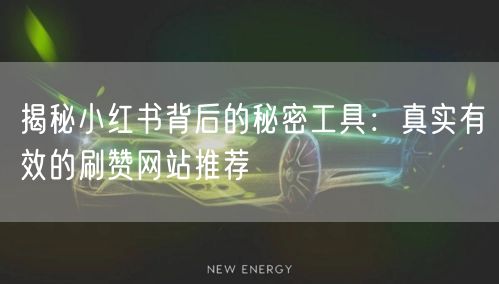 揭秘小红书背后的秘密工具:真实有效的刷赞网站推荐