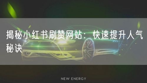 揭秘小红书刷赞网站:快速提升人气秘诀
