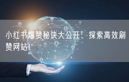 小红书爆赞秘诀大公开:探索高效刷赞网站!