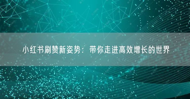 小红书刷赞新姿势:带你走进高效增长的世界