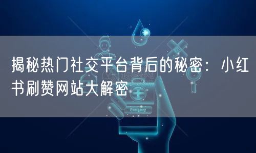 揭秘热门社交平台背后的秘密:小红书刷赞网站大解密