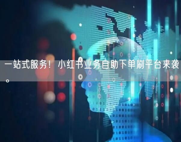 一站式服务！小红书业务自助下单刷平台来袭。
