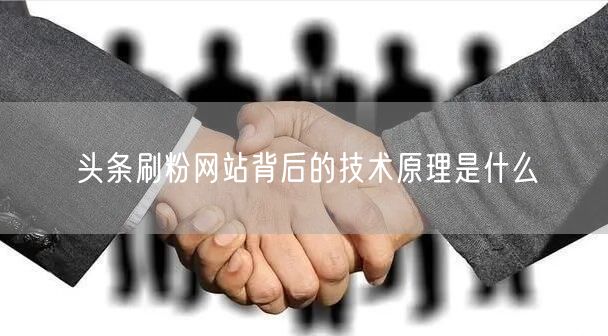 头条刷粉网站背后的技术原理是什么