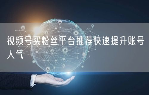 视频号买粉丝平台推荐快速提升账号人气