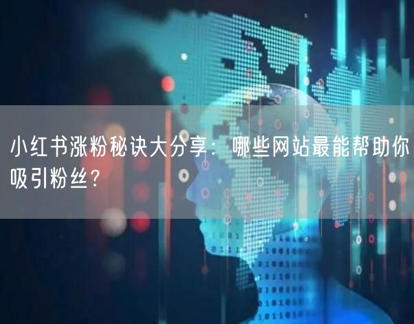 小红书涨粉秘诀大分享：哪些网站最能帮助你吸引粉丝？