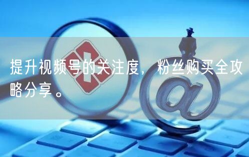 提升视频号的关注度，粉丝购买全攻略分享。