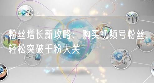 粉丝增长新攻略：购买视频号粉丝，轻松突破千粉大关