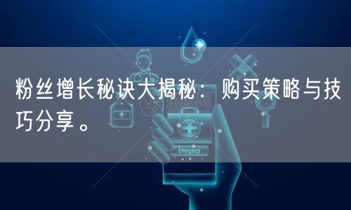 粉丝增长秘诀大揭秘：购买策略与技巧分享。