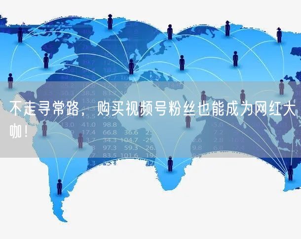不走寻常路,购买视频号粉丝也能成为网红大咖!