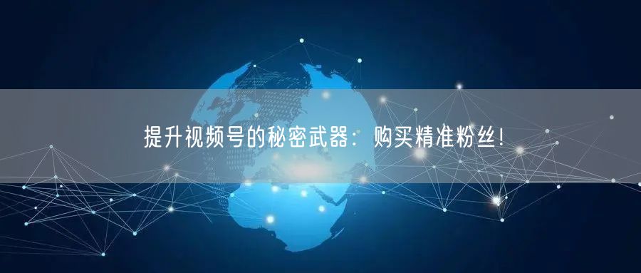 提升视频号的秘密武器：购买精准粉丝！